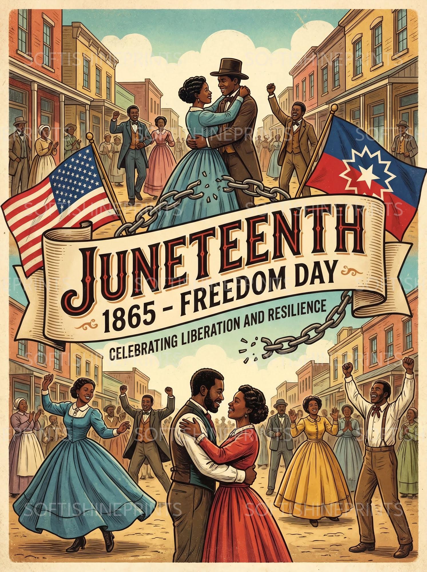 Juneteenth JPG Image Set | 27 Illustrations | Opaque White Background - printable digital download by SoftiShinePrints