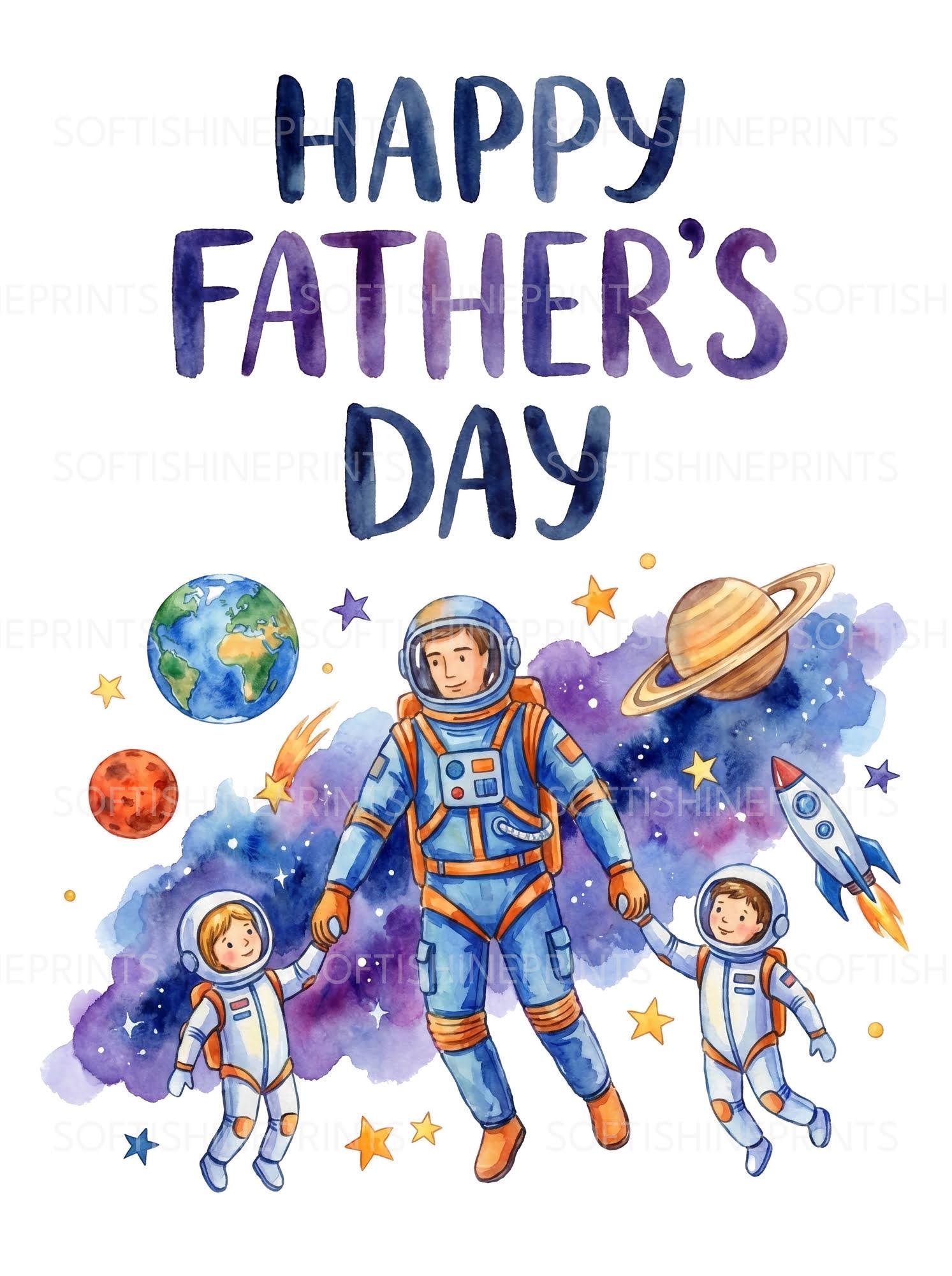 Father's-Day JPG Image Set | 25 Illustrations | Opaque White Background - printable digital download by SoftiShinePrints