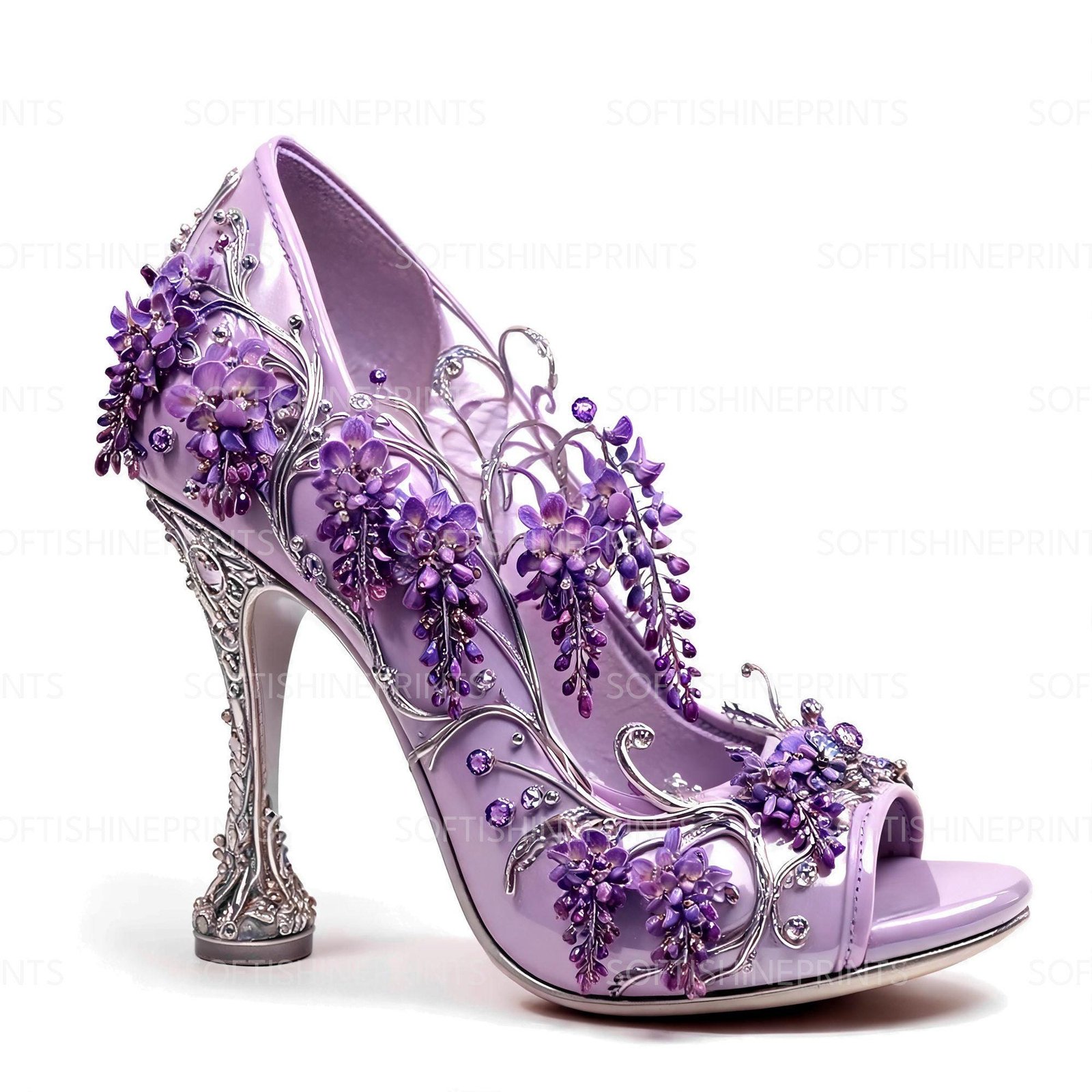 Floral High Heels Clipart, 28 Transparent PNG + 28 JPG, Bridal Shoes Digital Download, Fantasy Fashion Illustration, Blue Wedding Graphics - printable digital download by SoftiShinePrints